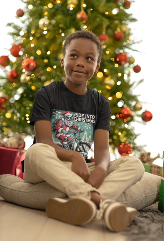 Santa Bike Kids Shirt